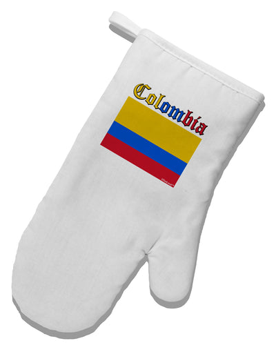 Colombia Flag White Printed Fabric Oven Mitt-Oven Mitt-TooLoud-White-Davson Sales