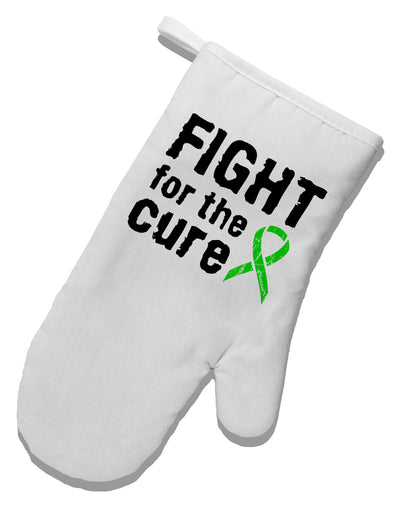 Fight for the Cure - Lime Green Ribbon Lyme Disease White Printed Fabric Oven Mitt-Oven Mitt-TooLoud-White-Davson Sales