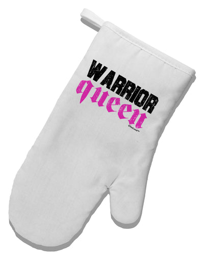 Warrior Queen Pink Script White Printed Fabric Oven Mitt-Oven Mitt-TooLoud-White-Davson Sales