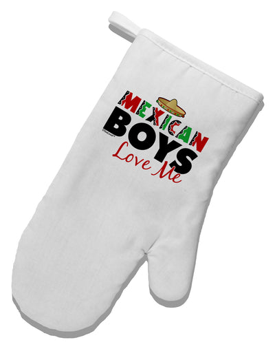 Mexican Boys Love Me White Printed Fabric Oven Mitt-Oven Mitt-TooLoud-White-Davson Sales