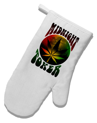 Midnight Toker Marijuana White Printed Fabric Oven Mitt-Oven Mitt-TooLoud-White-Davson Sales