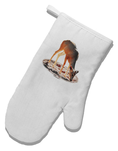 Little Buck Cutout White Printed Fabric Oven Mitt-Oven Mitt-TooLoud-White-Davson Sales