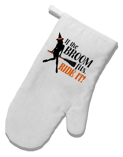 Ride It Orange White Printed Fabric Oven Mitt-Oven Mitt-TooLoud-White-Davson Sales