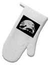 T-Rex and Triceratops Silhouettes Design White Printed Fabric Oven Mitt by TooLoud-Oven Mitt-TooLoud-White-Davson Sales