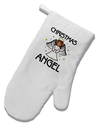 Christmas Angel White Printed Fabric Oven Mitt-Oven Mitt-TooLoud-White-Davson Sales