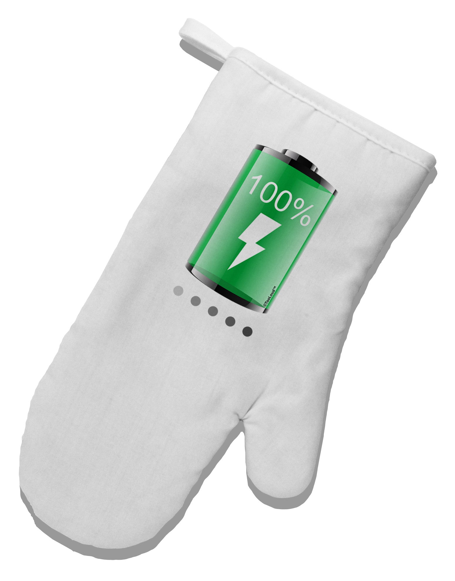 Full Energy 100 Percent White Printed Fabric Oven Mitt-Oven Mitt-TooLoud-White-Davson Sales