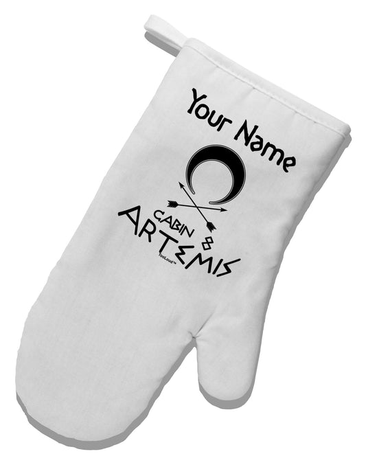 Personalized Cabin 8 Artemis White Printed Fabric Oven Mitt by TooLoud-Oven Mitt-TooLoud-White-Davson Sales