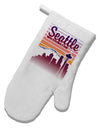 Seattle Washington Sunset White Printed Fabric Oven Mitt-Oven Mitt-TooLoud-White-Davson Sales