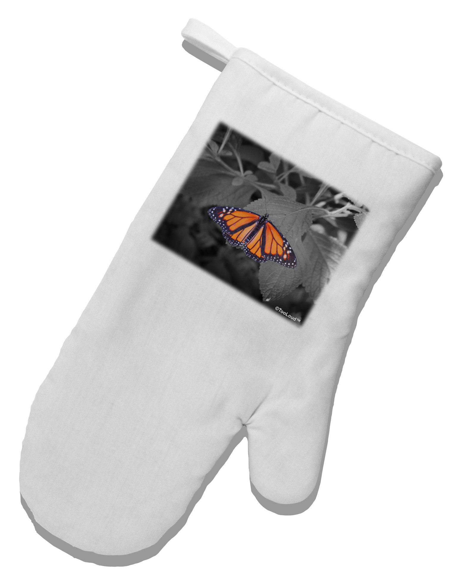 Monarch Butterfly Photo White Printed Fabric Oven Mitt-Oven Mitt-TooLoud-White-Davson Sales