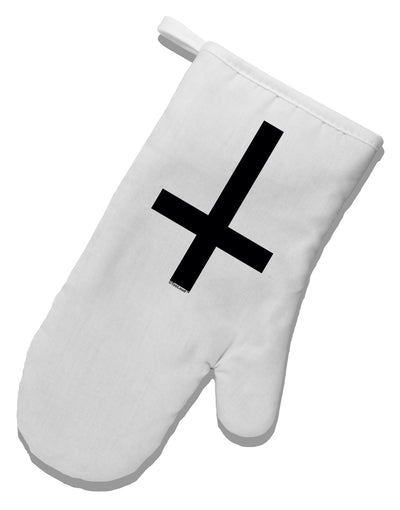 Inverted Cross White Printed Fabric Oven Mitt-Oven Mitt-TooLoud-White-Davson Sales