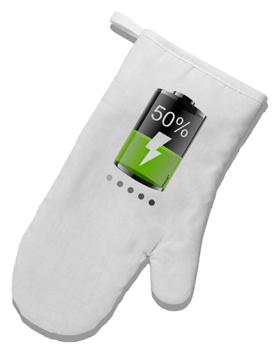 Half Energy 50 Percent White Printed Fabric Oven Mitt-Oven Mitt-TooLoud-White-Davson Sales