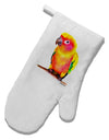 Sun Conure Parrot Watercolor White Printed Fabric Oven Mitt-Oven Mitt-TooLoud-White-Davson Sales