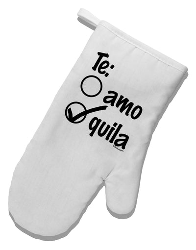 Tequila Checkmark Design White Printed Fabric Oven Mitt by TooLoud-Oven Mitt-TooLoud-White-Davson Sales