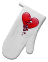 Crumbling Broken Heart White Printed Fabric Oven Mitt by TooLoud-TooLoud-White-Davson Sales