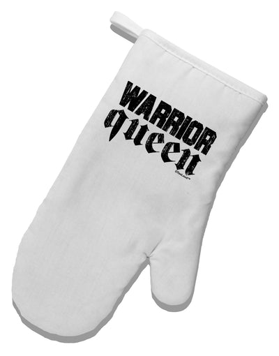 Warrior Queen Script White Printed Fabric Oven Mitt-Oven Mitt-TooLoud-White-Davson Sales