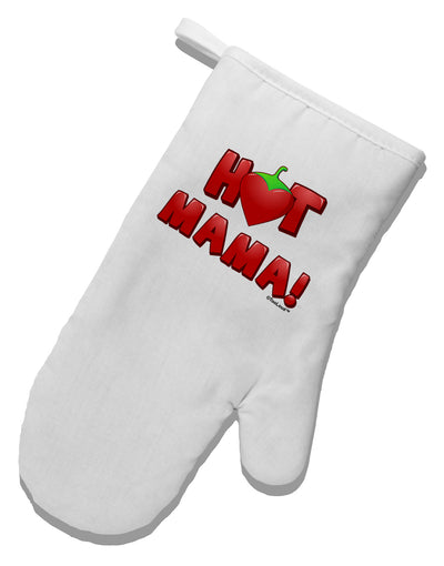 Hot Mama Chili Heart White Printed Fabric Oven Mitt-Oven Mitt-TooLoud-White-Davson Sales