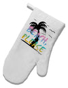 Beach Please - Summer Colors with Palm Trees White Printed Fabric Oven Mitt-Oven Mitt-TooLoud-White-Davson Sales