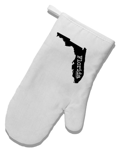 Florida - United States Shape White Printed Fabric Oven Mitt-Oven Mitt-TooLoud-White-Davson Sales