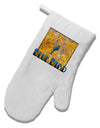 Blue Bird In Yellow Text White Printed Fabric Oven Mitt-Oven Mitt-TooLoud-White-Davson Sales