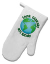 Think Globally Act Locally - Globe White Printed Fabric Oven Mitt-Oven Mitt-TooLoud-White-Davson Sales