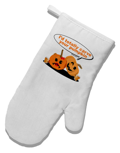 Carve your pumpkin White Printed Fabric Oven Mitt-Oven Mitt-TooLoud-White-Davson Sales