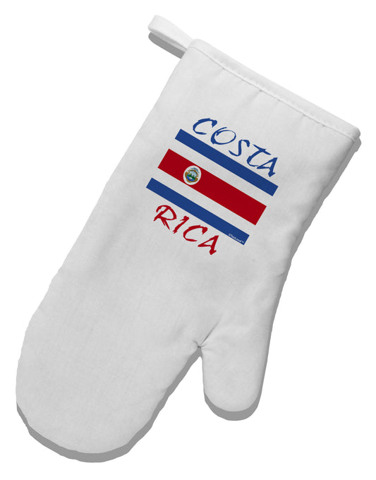 Costa Rica Flag White Printed Fabric Oven Mitt-Oven Mitt-TooLoud-White-Davson Sales