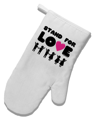 Stand For Love Pink Heart White Printed Fabric Oven Mitt-Oven Mitt-TooLoud-White-Davson Sales