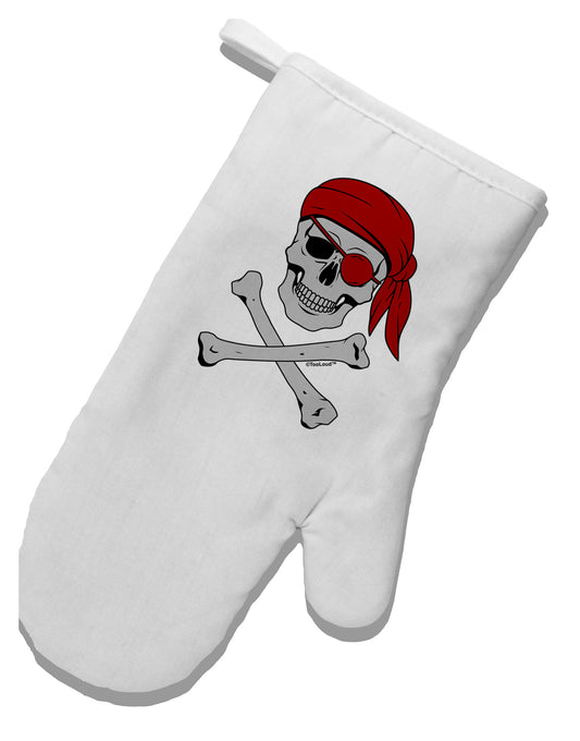 Pirate Skull White Printed Fabric Oven Mitt-Oven Mitt-TooLoud-White-Davson Sales