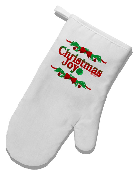 Christmas Joy Color White Printed Fabric Oven Mitt-Oven Mitt-TooLoud-White-Davson Sales