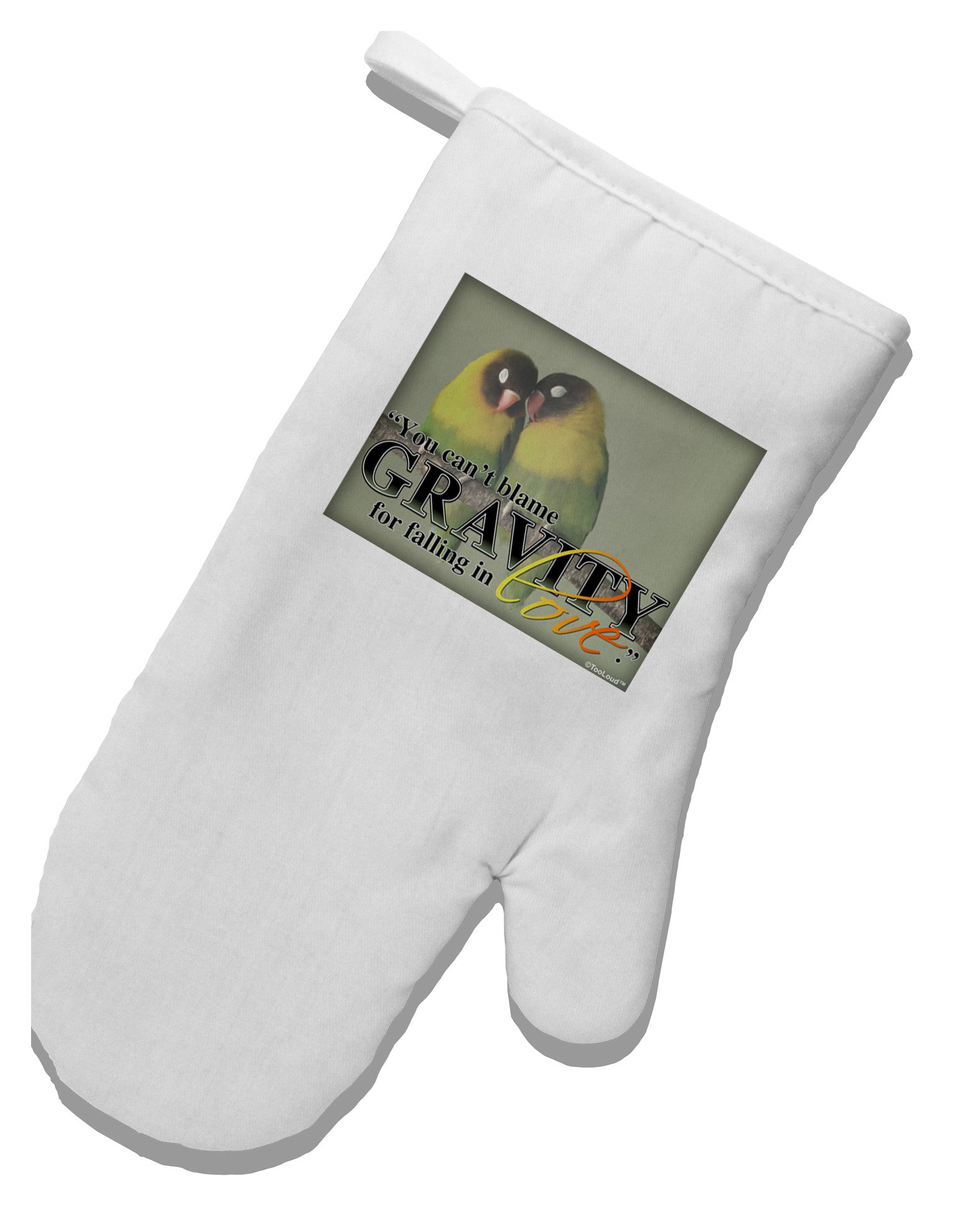 Can't Blame Gravity White Printed Fabric Oven Mitt-Oven Mitt-TooLoud-White-Davson Sales