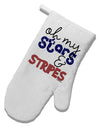 Oh My Stars and Stripes - Patriotic Design White Printed Fabric Oven Mitt-Oven Mitt-TooLoud-White-Davson Sales