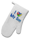 I Heart My Son - Autism Awareness White Printed Fabric Oven Mitt by TooLoud-Oven Mitt-TooLoud-White-Davson Sales