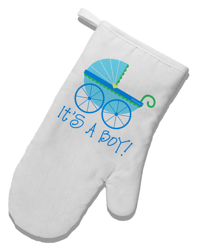 It's a Boy - Baby Boy Carriage White Printed Fabric Oven Mitt-Oven Mitt-TooLoud-White-Davson Sales