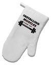 Installing Muscles White Printed Fabric Oven Mitt-Oven Mitt-TooLoud-White-Davson Sales