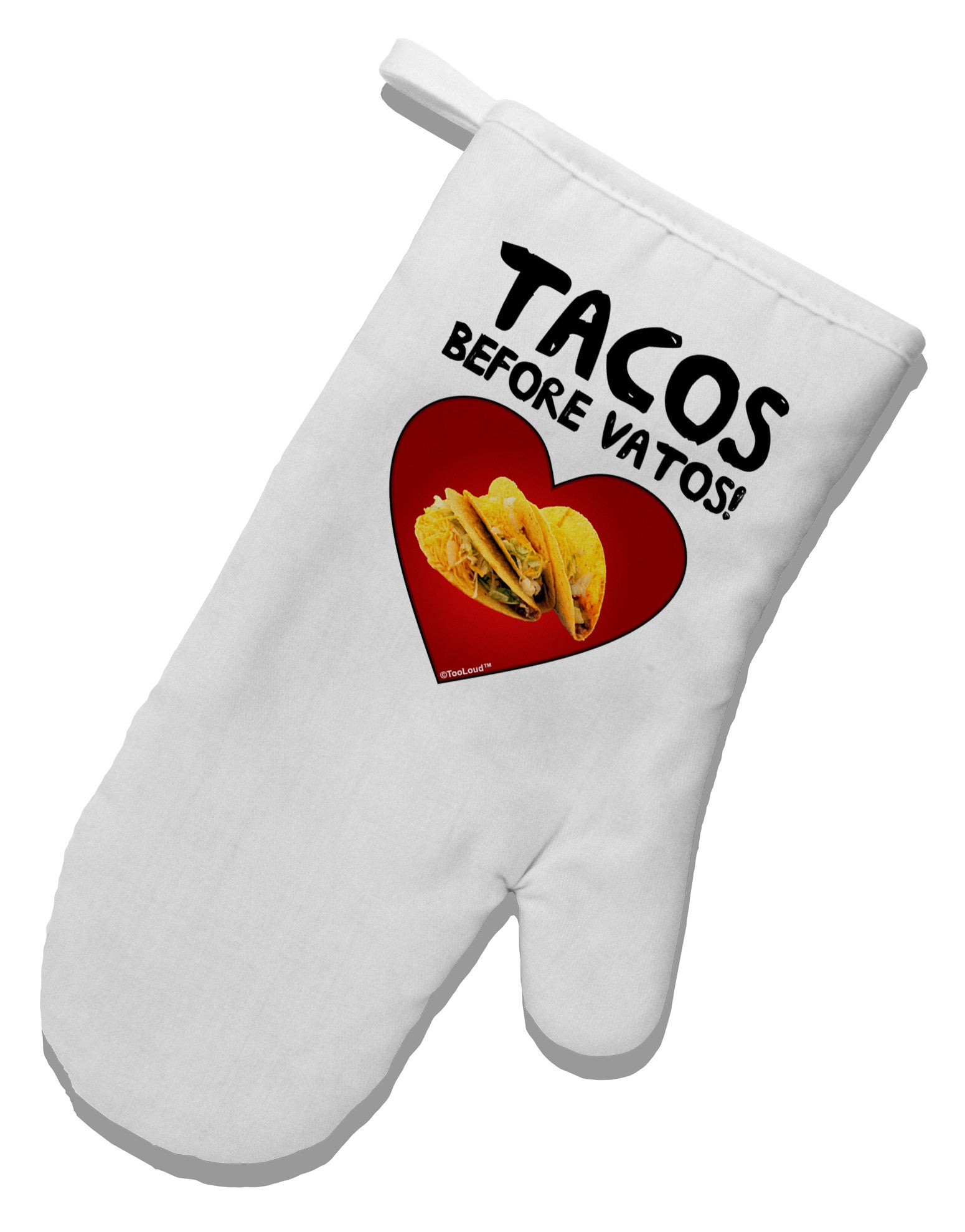 Tacos before Vatos White Printed Fabric Oven Mitt by TooLoud-Oven Mitt-TooLoud-White-Davson Sales