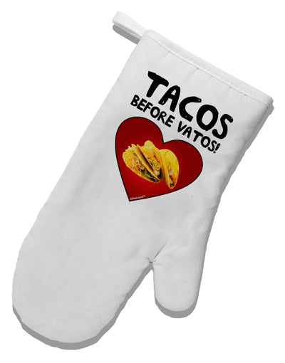 Tacos before Vatos White Printed Fabric Oven Mitt by TooLoud-Oven Mitt-TooLoud-White-Davson Sales