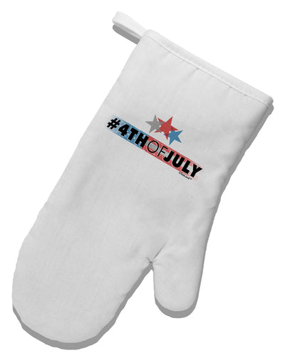 Hashtag 4th Of July White Printed Fabric Oven Mitt-Oven Mitt-TooLoud-White-Davson Sales