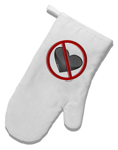 No Love Symbol White Printed Fabric Oven Mitt-Oven Mitt-TooLoud-White-Davson Sales