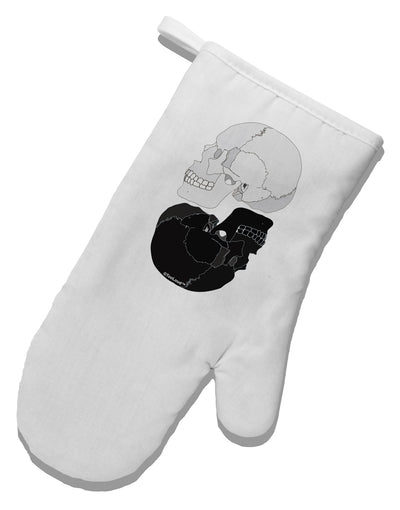 White And Black Inverted Skulls White Printed Fabric Oven Mitt by TooLoud-Oven Mitt-TooLoud-White-Davson Sales