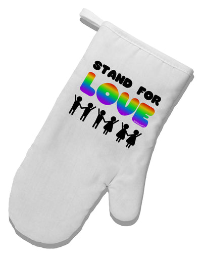 Stand For Love Rainbow White Printed Fabric Oven Mitt-Oven Mitt-TooLoud-White-Davson Sales