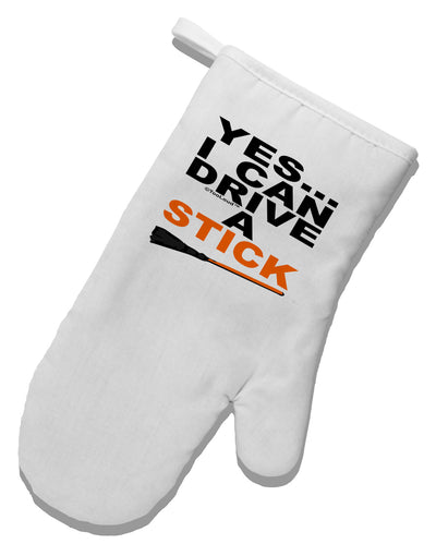 Drive Stick Orange White Printed Fabric Oven Mitt-Oven Mitt-TooLoud-White-Davson Sales