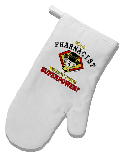 Pharmacist - Superpower White Printed Fabric Oven Mitt-Oven Mitt-TooLoud-White-Davson Sales