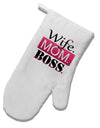 Wife Mom Boss White Printed Fabric Oven Mitt-Oven Mitt-TooLoud-White-Davson Sales