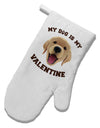 My Dog is my Valentine Gold Yellow White Printed Fabric Oven Mitt-Oven Mitt-TooLoud-White-Davson Sales