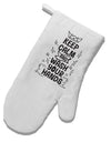 TooLoud Keep Calm and Wash Your Hands White Printed Fabric Oven Mitt