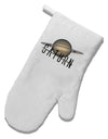 Planet Saturn Text White Printed Fabric Oven Mitt by TooLoud-Oven Mitt-TooLoud-White-Davson Sales