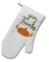 TooLoud Give Thanks White Printed Fabric Oven Mitt-OvenMitts-TooLoud-Davson Sales