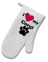 I Heart My Corgi White Printed Fabric Oven Mitt by TooLoud-Oven Mitt-TooLoud-White-Davson Sales