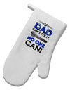 If Dad Can't Fix It White Printed Fabric Oven Mitt-Oven Mitt-TooLoud-White-Davson Sales