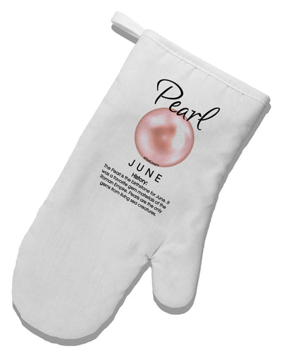 Birthstone Pearl White Printed Fabric Oven Mitt by TooLoud-Oven Mitt-TooLoud-White-Davson Sales